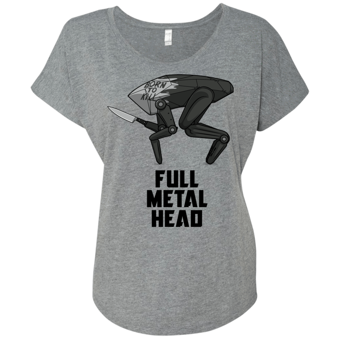 T-Shirts Premium Heather / X-Small Full Metal Head Triblend Dolman Sleeve