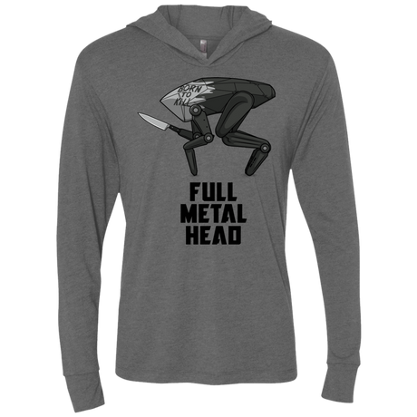 T-Shirts Premium Heather / X-Small Full Metal Head Triblend Long Sleeve Hoodie Tee
