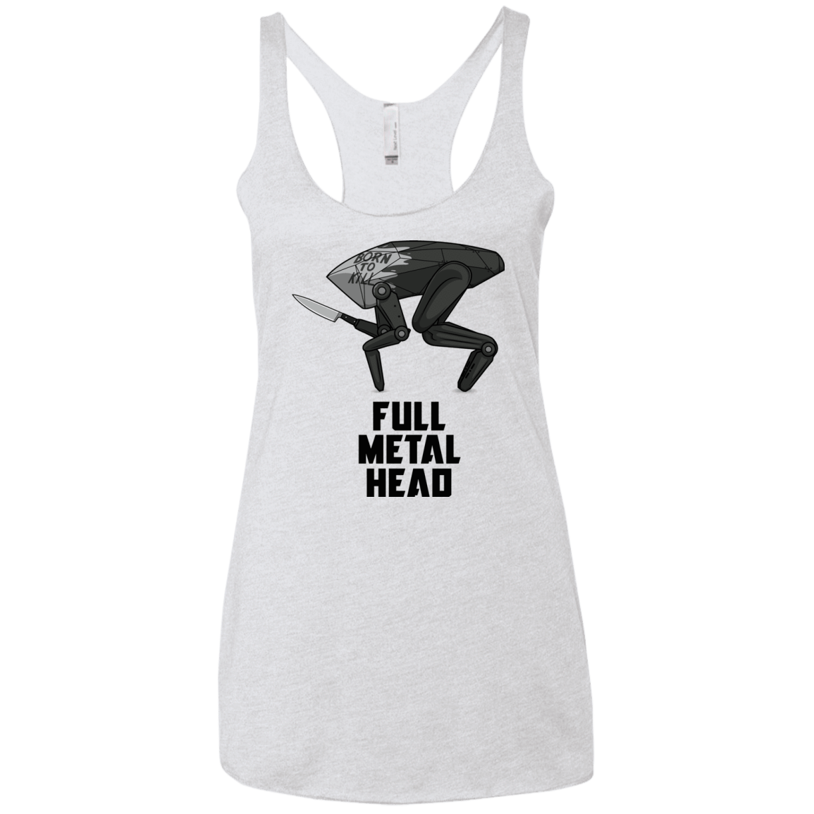 T-Shirts Heather White / X-Small Full Metal Head Women's Triblend Racerback Tank