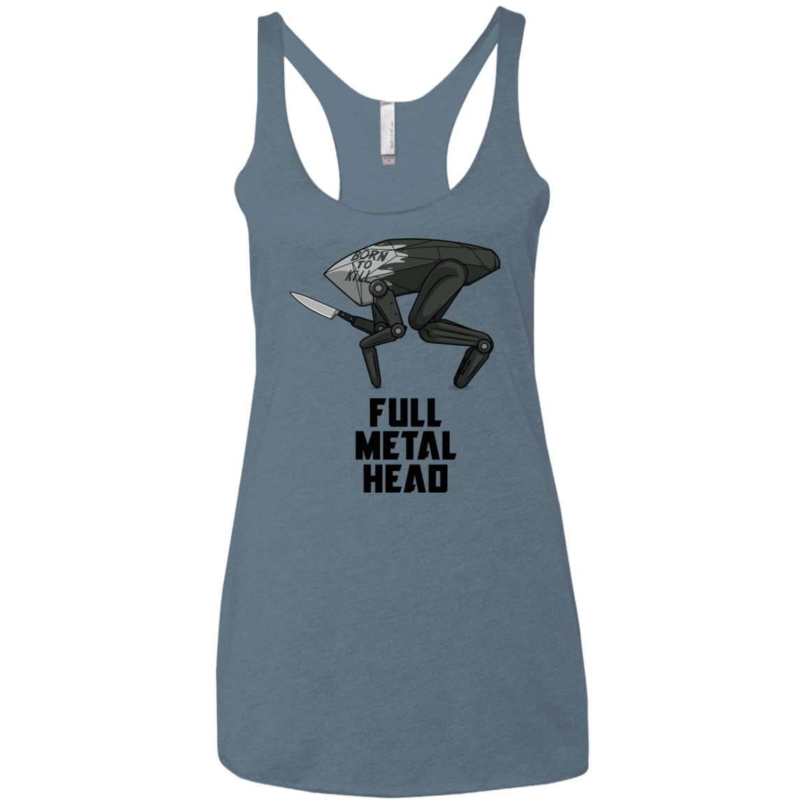 T-Shirts Indigo / X-Small Full Metal Head Women's Triblend Racerback Tank