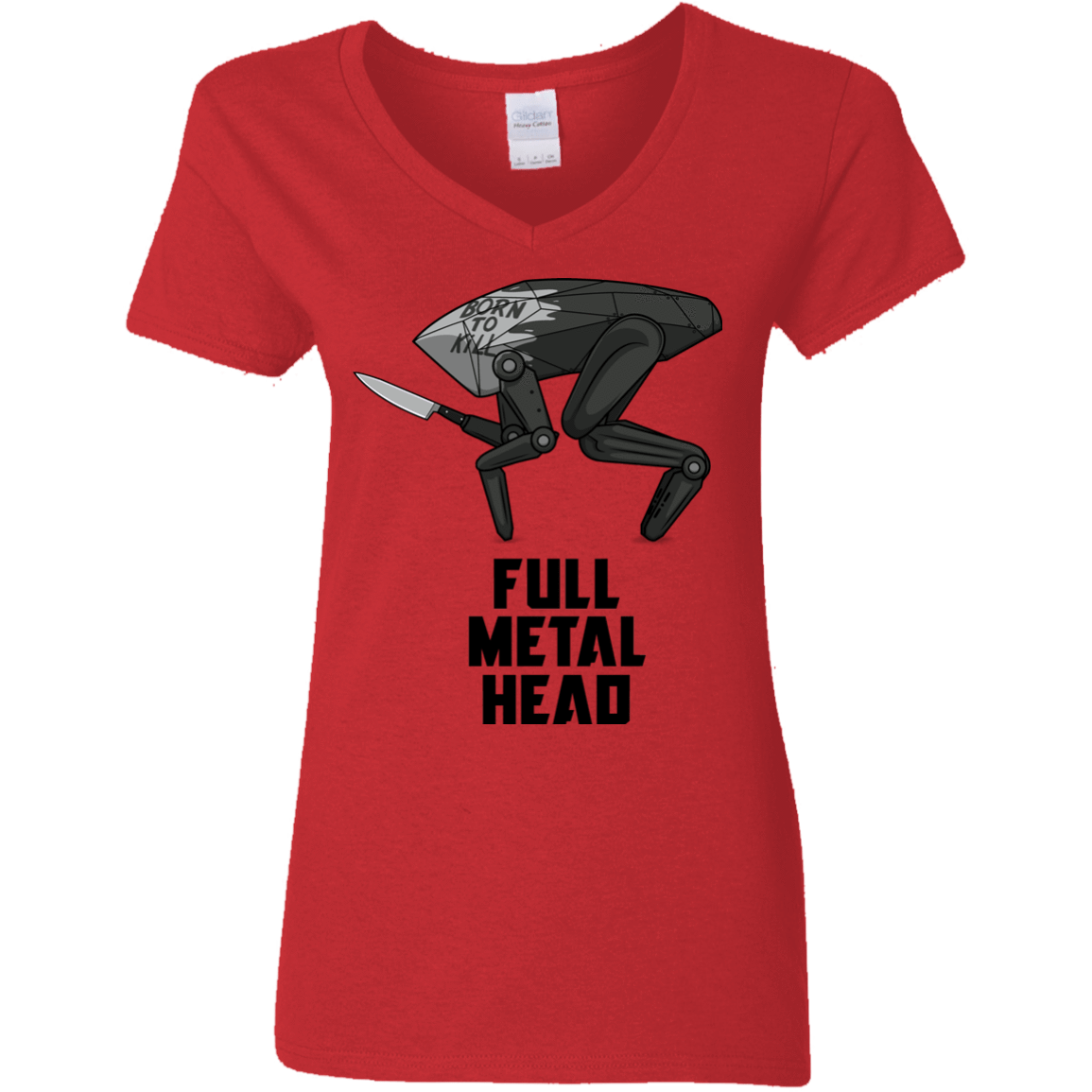 T-Shirts Red / S Full Metal Head Women's V-Neck T-Shirt