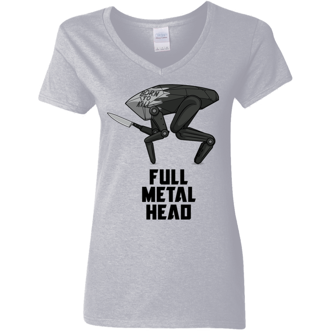 T-Shirts Sport Grey / S Full Metal Head Women's V-Neck T-Shirt