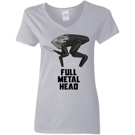 T-Shirts Sport Grey / S Full Metal Head Women's V-Neck T-Shirt