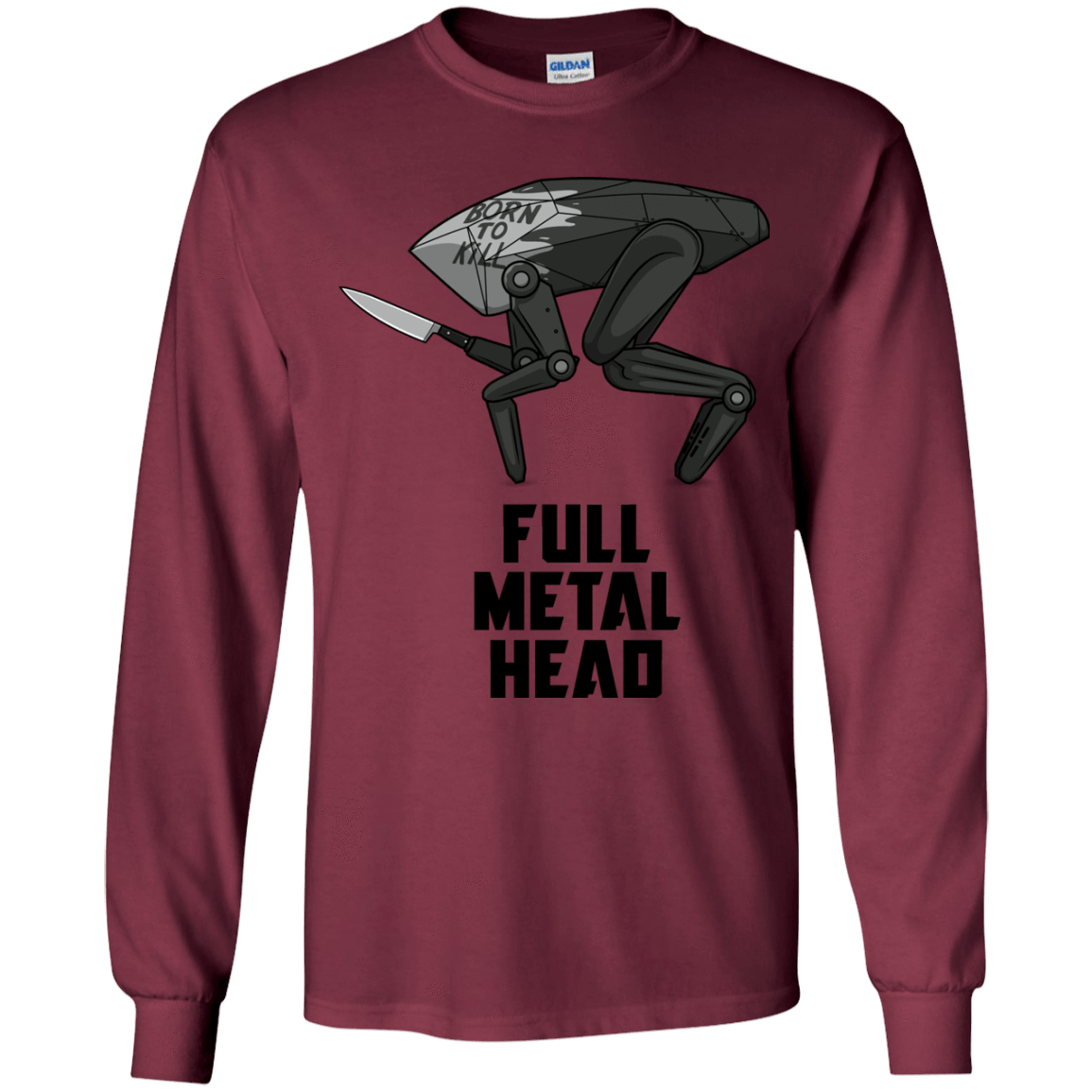 T-Shirts Maroon / YS Full Metal Head Youth Long Sleeve T-Shirt