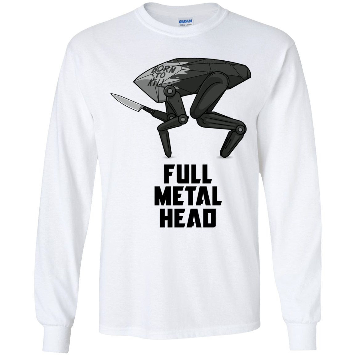 T-Shirts White / YS Full Metal Head Youth Long Sleeve T-Shirt