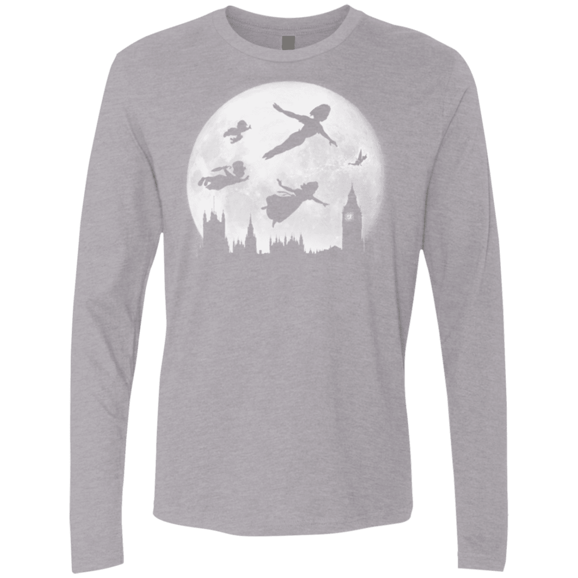 T-Shirts Heather Grey / Small Full Moon over London Men's Premium Long Sleeve