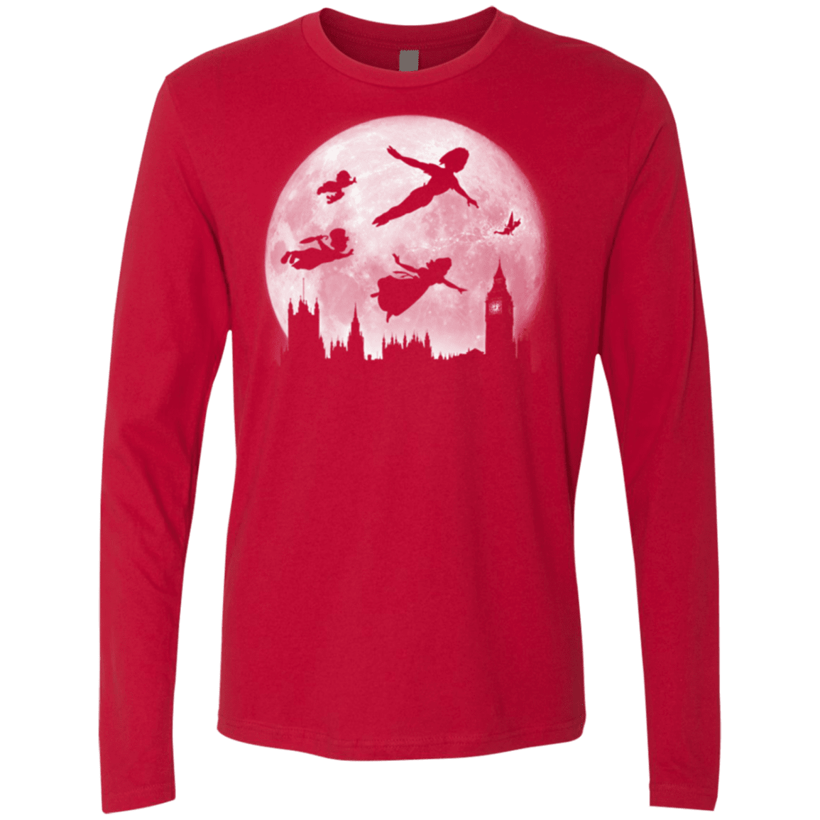 T-Shirts Red / Small Full Moon over London Men's Premium Long Sleeve
