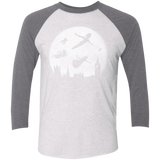 T-Shirts Heather White/Premium Heather / X-Small Full Moon over London Men's Triblend 3/4 Sleeve