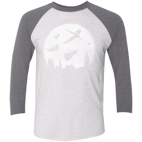 T-Shirts Heather White/Premium Heather / X-Small Full Moon over London Men's Triblend 3/4 Sleeve