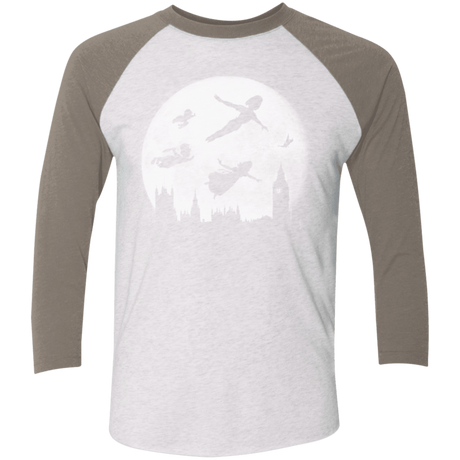 T-Shirts Heather White/Vintage Grey / X-Small Full Moon over London Men's Triblend 3/4 Sleeve