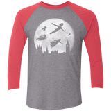 T-Shirts Premium Heather/ Vintage Red / X-Small Full Moon over London Men's Triblend 3/4 Sleeve