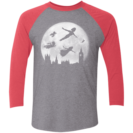 T-Shirts Premium Heather/ Vintage Red / X-Small Full Moon over London Men's Triblend 3/4 Sleeve