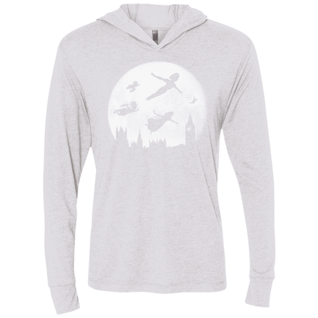 T-Shirts Heather White / X-Small Full Moon over London Triblend Long Sleeve Hoodie Tee