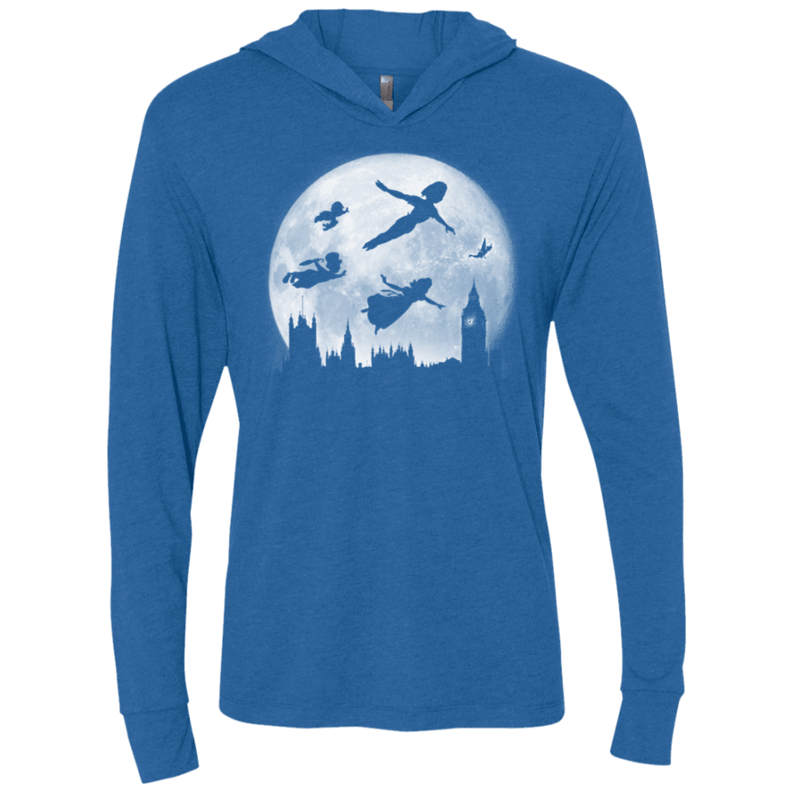 T-Shirts Vintage Royal / X-Small Full Moon over London Triblend Long Sleeve Hoodie Tee
