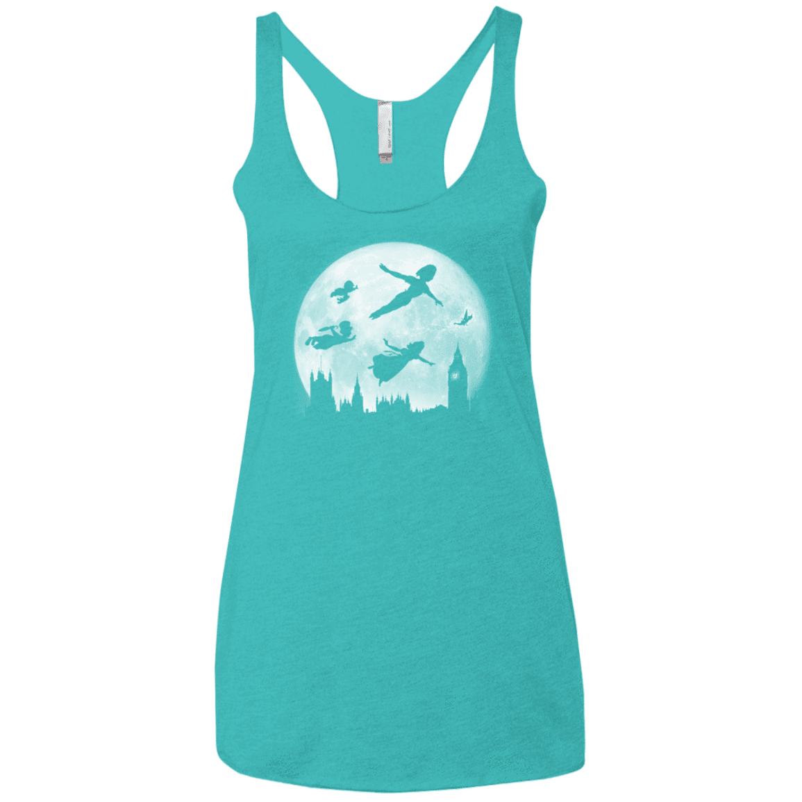 T-Shirts Tahiti Blue / X-Small Full Moon over London Women's Triblend Racerback Tank