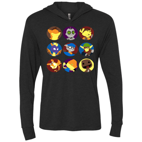 T-Shirts Vintage Black / X-Small Fun Heroes Triblend Long Sleeve Hoodie Tee