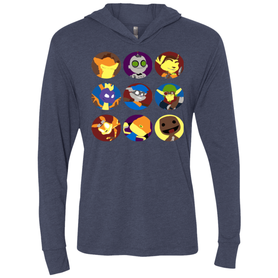 Fun Heroes Triblend Long Sleeve Hoodie Tee