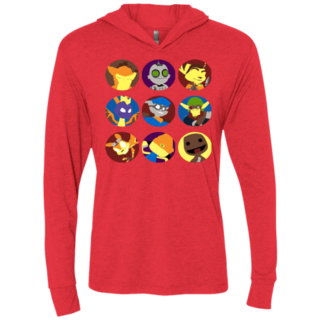 T-Shirts Vintage Red / X-Small Fun Heroes Triblend Long Sleeve Hoodie Tee
