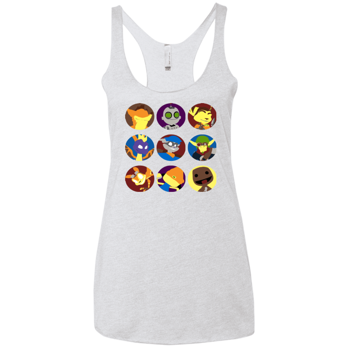 T-Shirts Heather White / X-Small Fun Heroes Women's Triblend Racerback Tank
