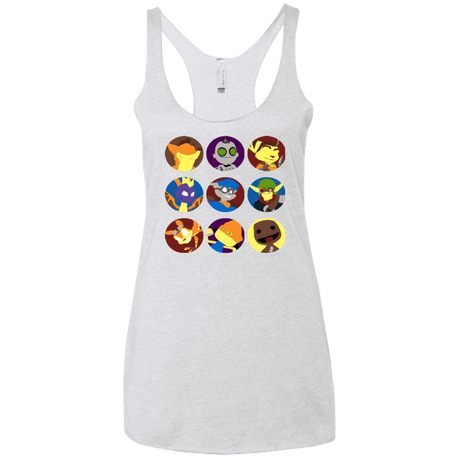 T-Shirts Heather White / X-Small Fun Heroes Women's Triblend Racerback Tank