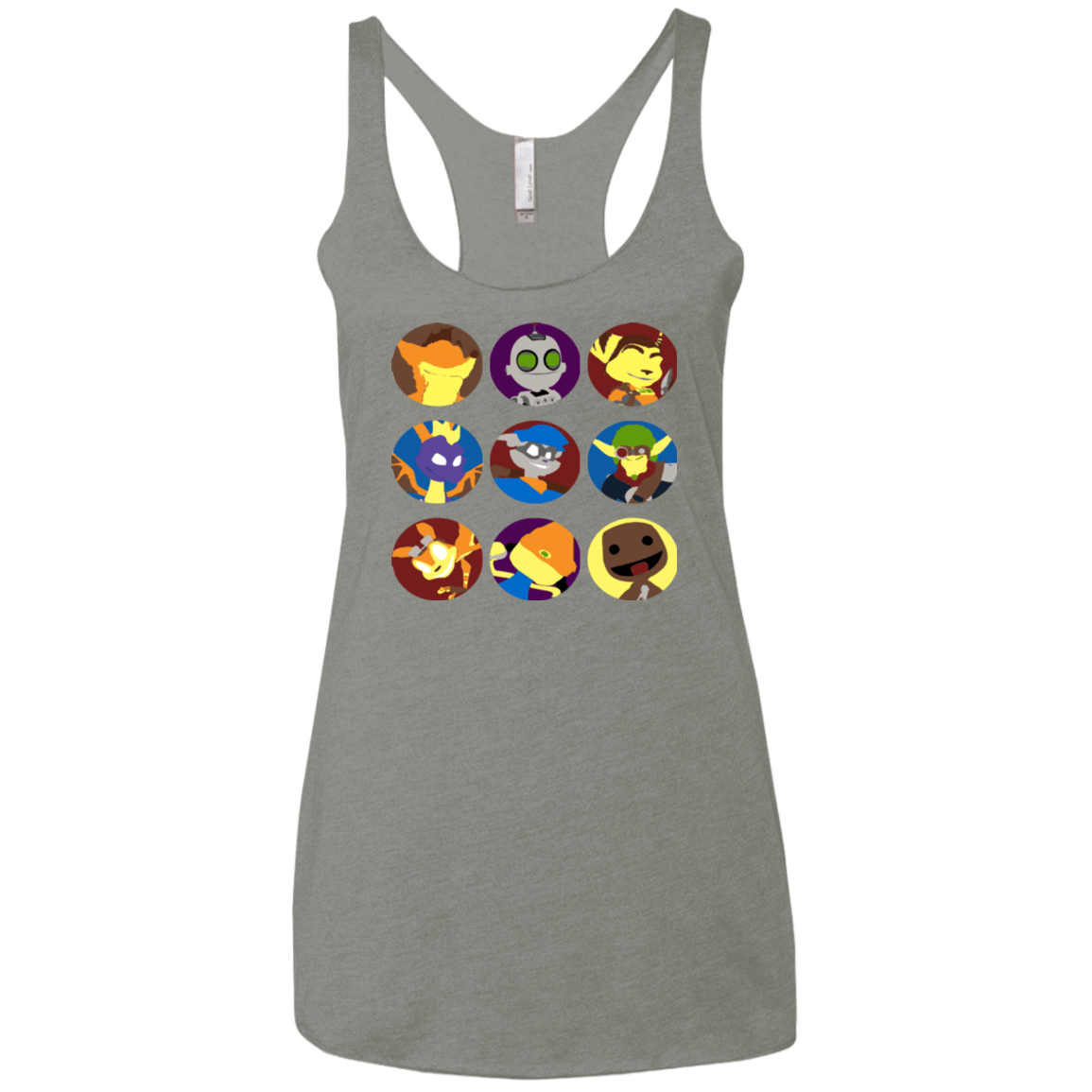 T-Shirts Venetian Grey / X-Small Fun Heroes Women's Triblend Racerback Tank