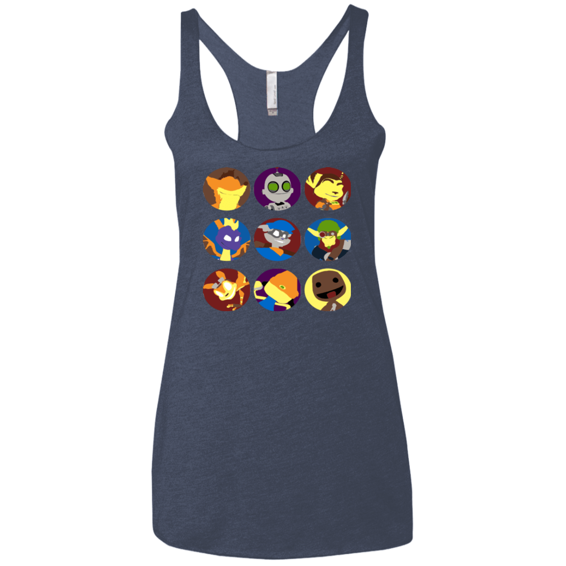 T-Shirts Vintage Navy / X-Small Fun Heroes Women's Triblend Racerback Tank