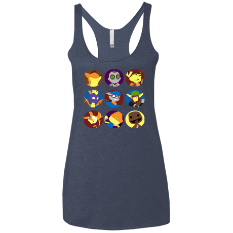 T-Shirts Vintage Navy / X-Small Fun Heroes Women's Triblend Racerback Tank