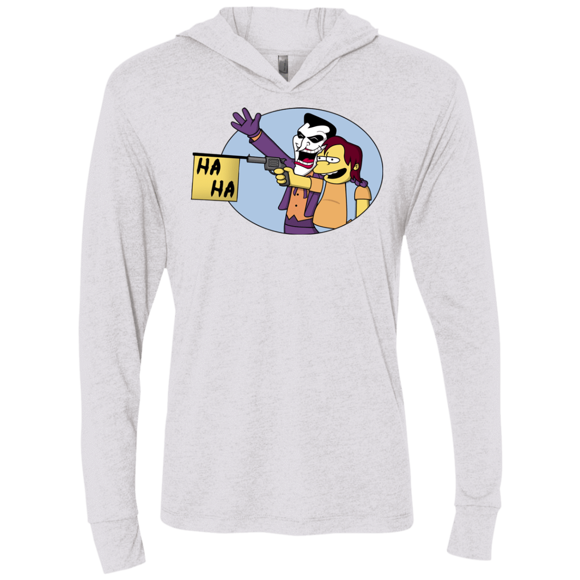 T-Shirts Heather White / X-Small Funny Gun Triblend Long Sleeve Hoodie Tee