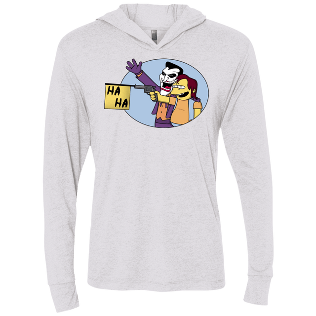 T-Shirts Heather White / X-Small Funny Gun Triblend Long Sleeve Hoodie Tee