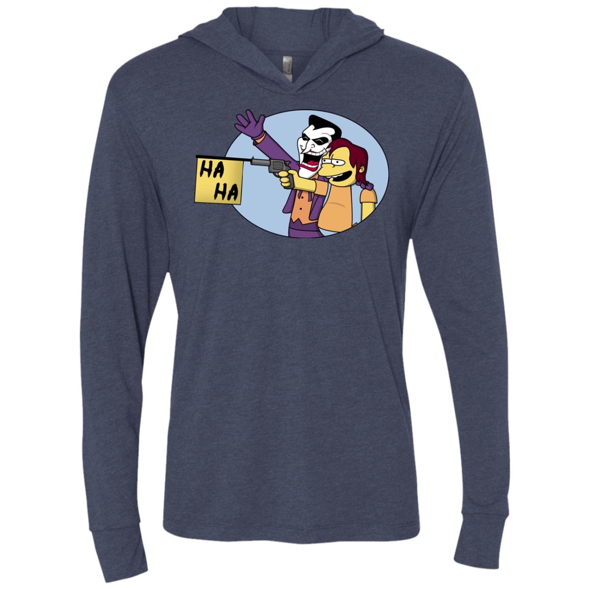 T-Shirts Vintage Navy / X-Small Funny Gun Triblend Long Sleeve Hoodie Tee