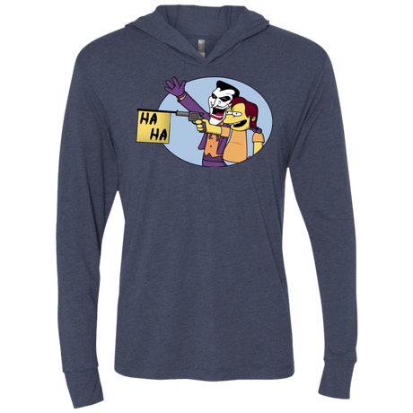 T-Shirts Vintage Navy / X-Small Funny Gun Triblend Long Sleeve Hoodie Tee