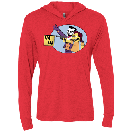 T-Shirts Vintage Red / X-Small Funny Gun Triblend Long Sleeve Hoodie Tee