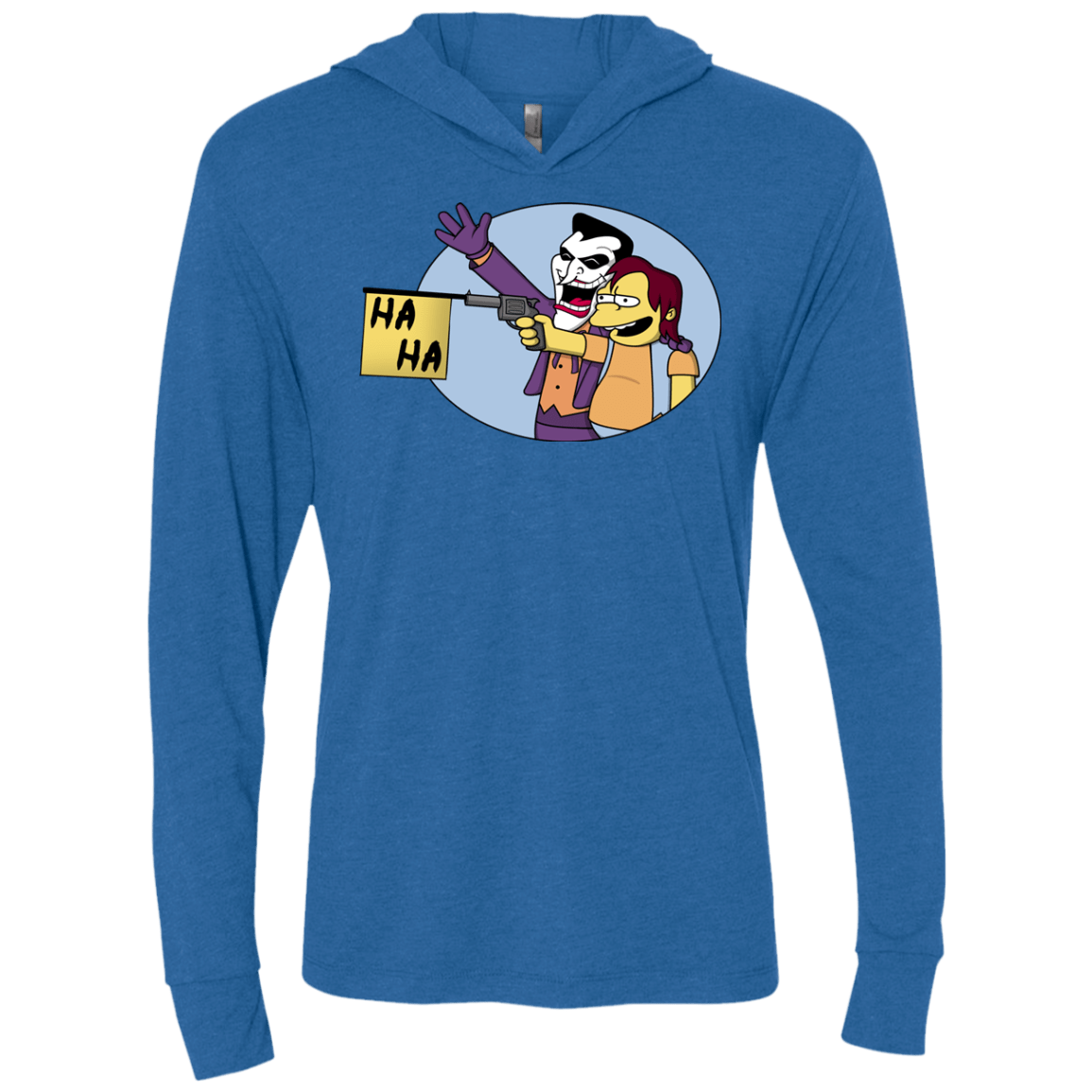 T-Shirts Vintage Royal / X-Small Funny Gun Triblend Long Sleeve Hoodie Tee