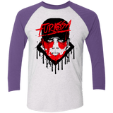 T-Shirts Heather White/Purple Rush / X-Small Furiosa Men's Triblend 3/4 Sleeve