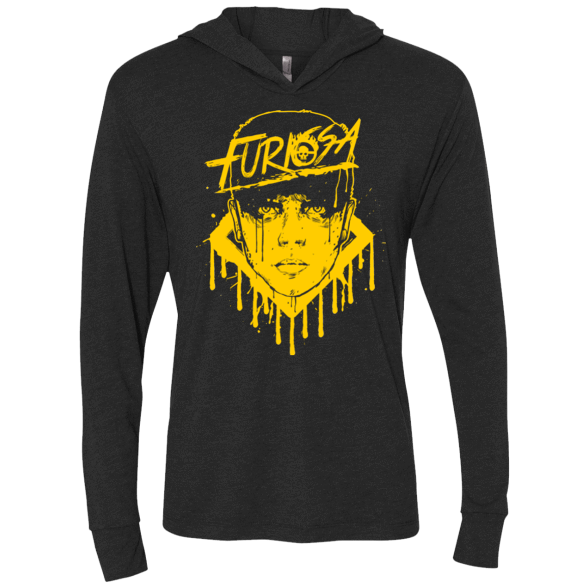 T-Shirts Vintage Black / X-Small Furiosa Yellow Triblend Long Sleeve Hoodie Tee