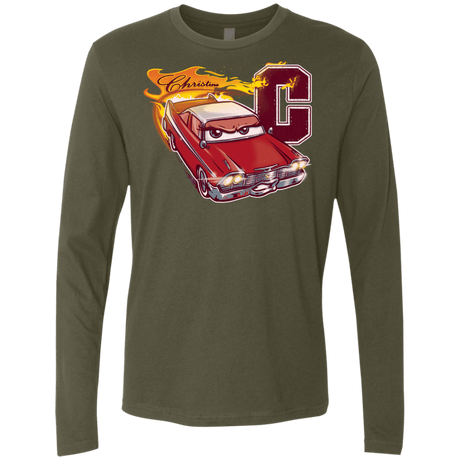 T-Shirts Military Green / Small Fury And Fire Men's Premium Long Sleeve
