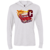 T-Shirts Heather White / X-Small Fury And Fire Triblend Long Sleeve Hoodie Tee