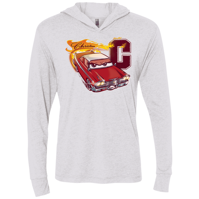 T-Shirts Heather White / X-Small Fury And Fire Triblend Long Sleeve Hoodie Tee