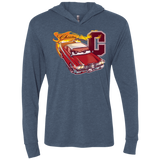 T-Shirts Indigo / X-Small Fury And Fire Triblend Long Sleeve Hoodie Tee