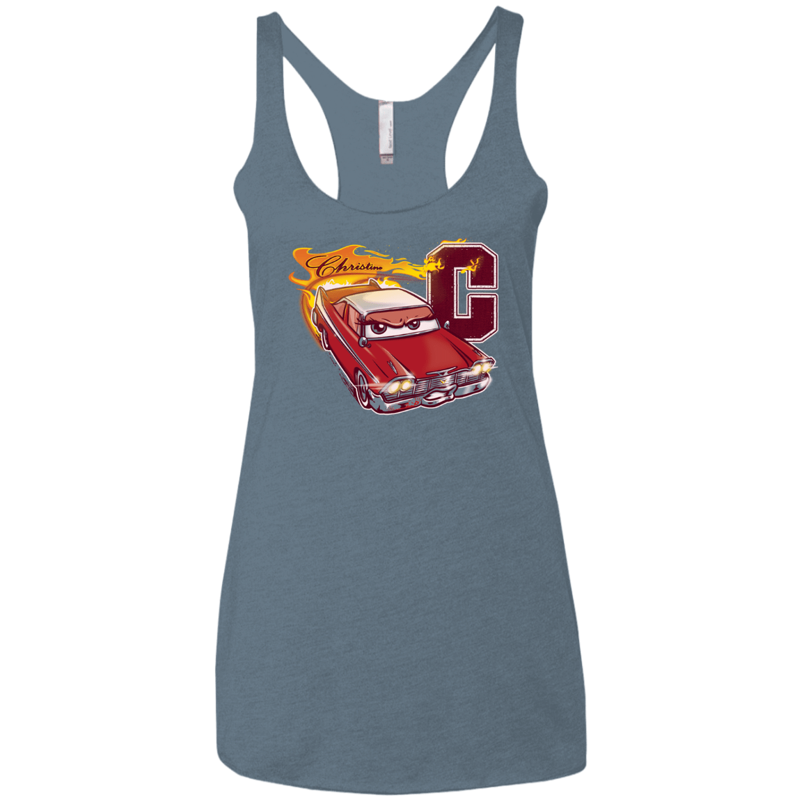 T-Shirts Indigo / X-Small Fury And Fire Women's Triblend Racerback Tank