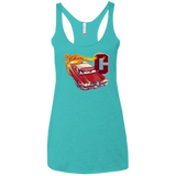 T-Shirts Tahiti Blue / X-Small Fury And Fire Women's Triblend Racerback Tank