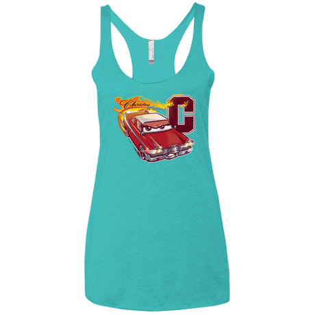 T-Shirts Tahiti Blue / X-Small Fury And Fire Women's Triblend Racerback Tank
