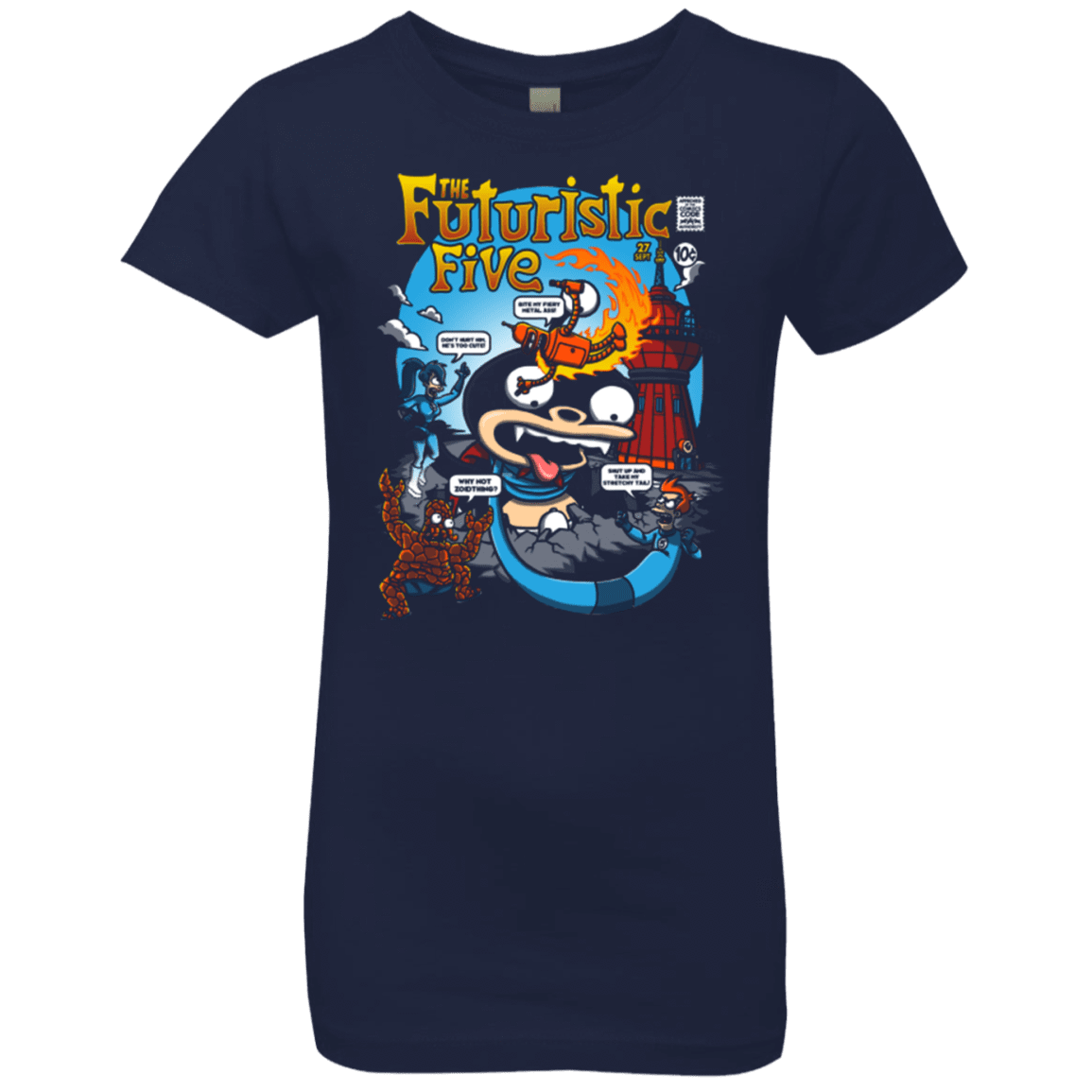 T-Shirts Midnight Navy / YXS Futurama Fantastic 4 Girls Premium T-Shirt