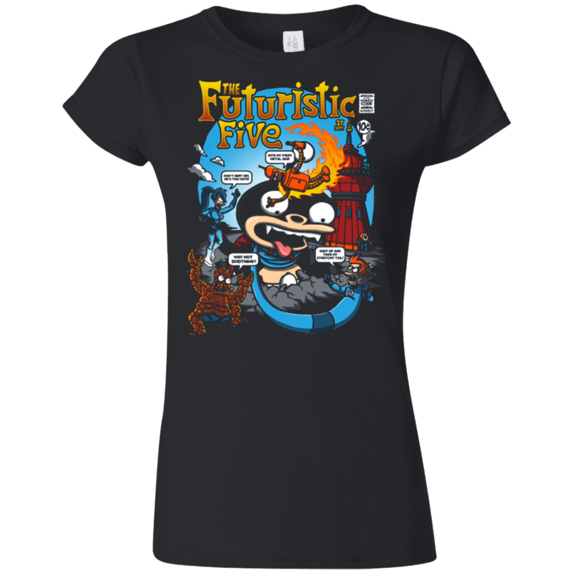 T-Shirts Black / S Futurama Fantastic 4 Junior Slimmer-Fit T-Shirt