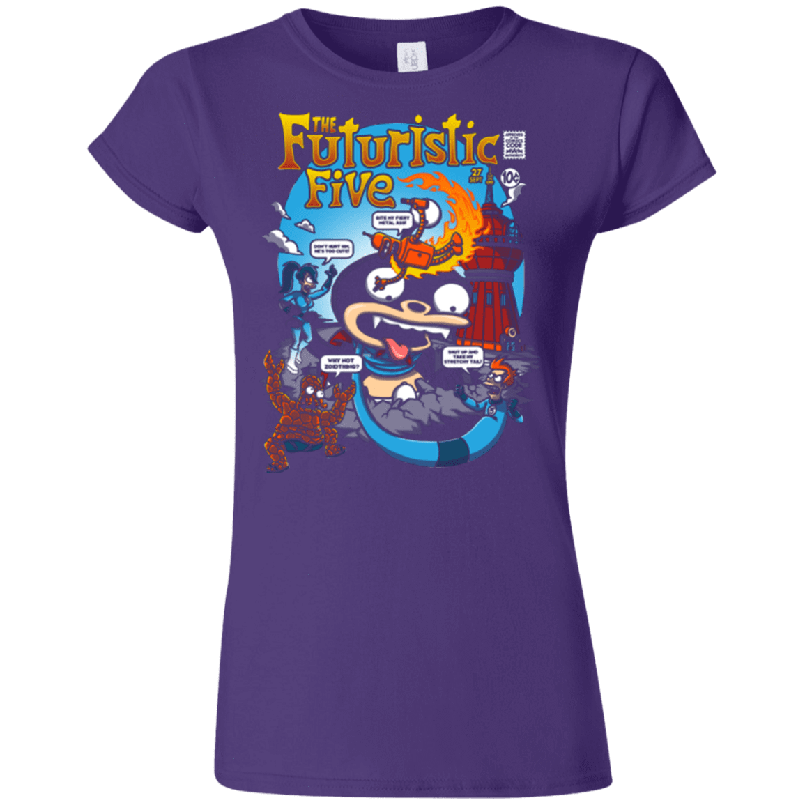 T-Shirts Purple / S Futurama Fantastic 4 Junior Slimmer-Fit T-Shirt