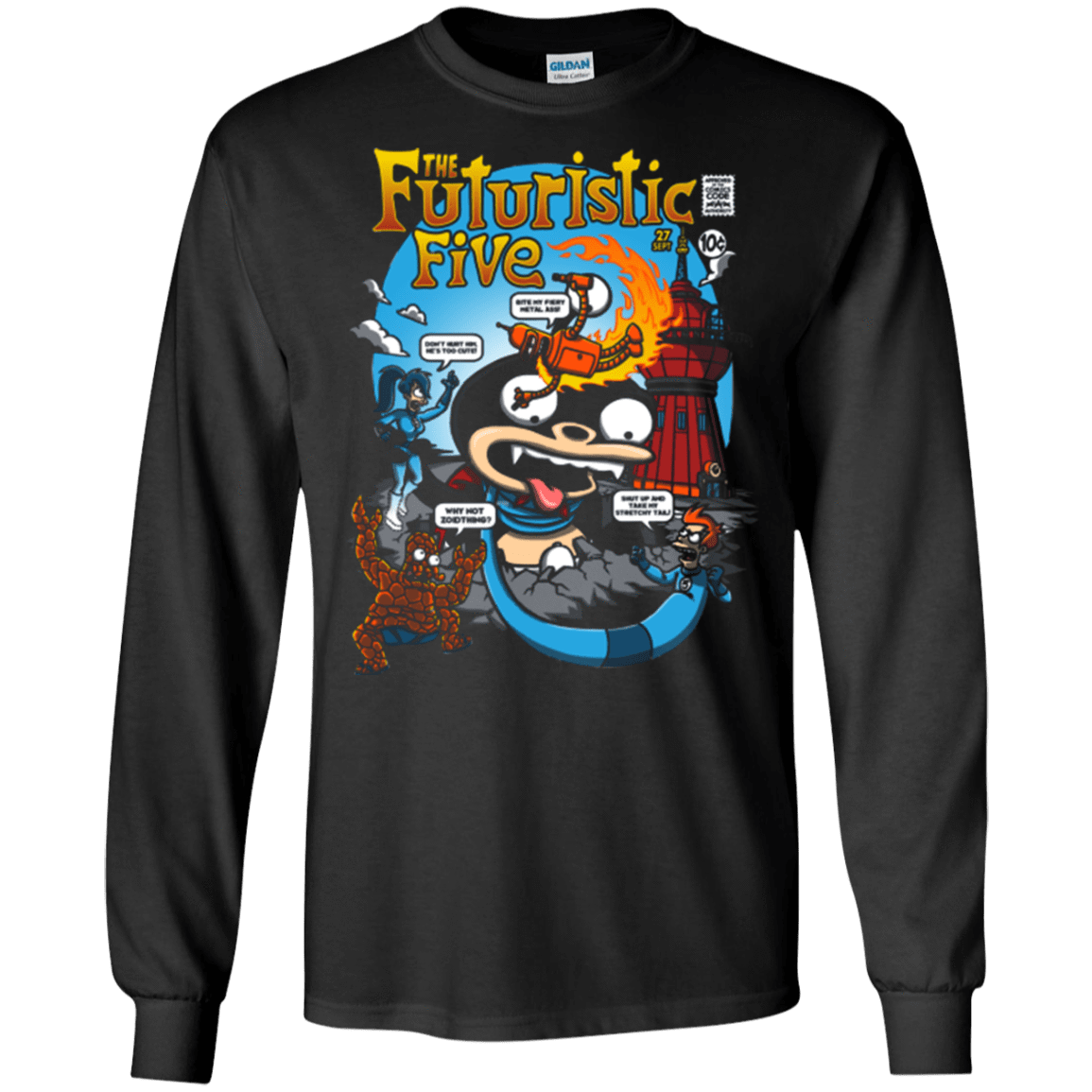 T-Shirts Black / S Futurama Fantastic 4 Men's Long Sleeve T-Shirt