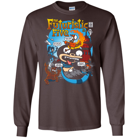 T-Shirts Dark Chocolate / S Futurama Fantastic 4 Men's Long Sleeve T-Shirt