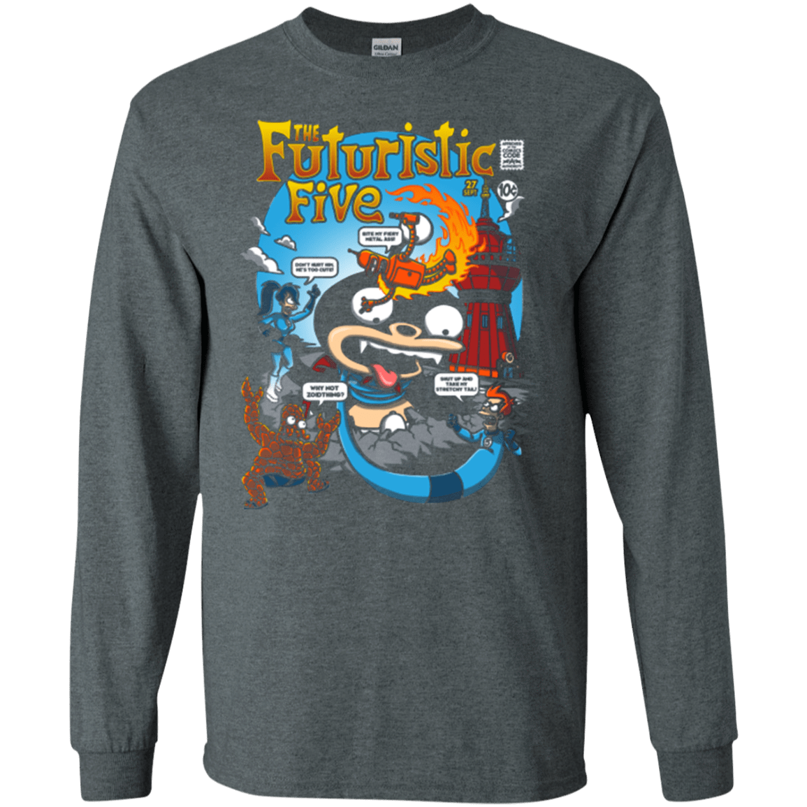 T-Shirts Dark Heather / S Futurama Fantastic 4 Men's Long Sleeve T-Shirt