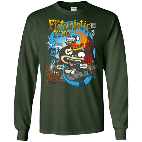 T-Shirts Forest Green / S Futurama Fantastic 4 Men's Long Sleeve T-Shirt