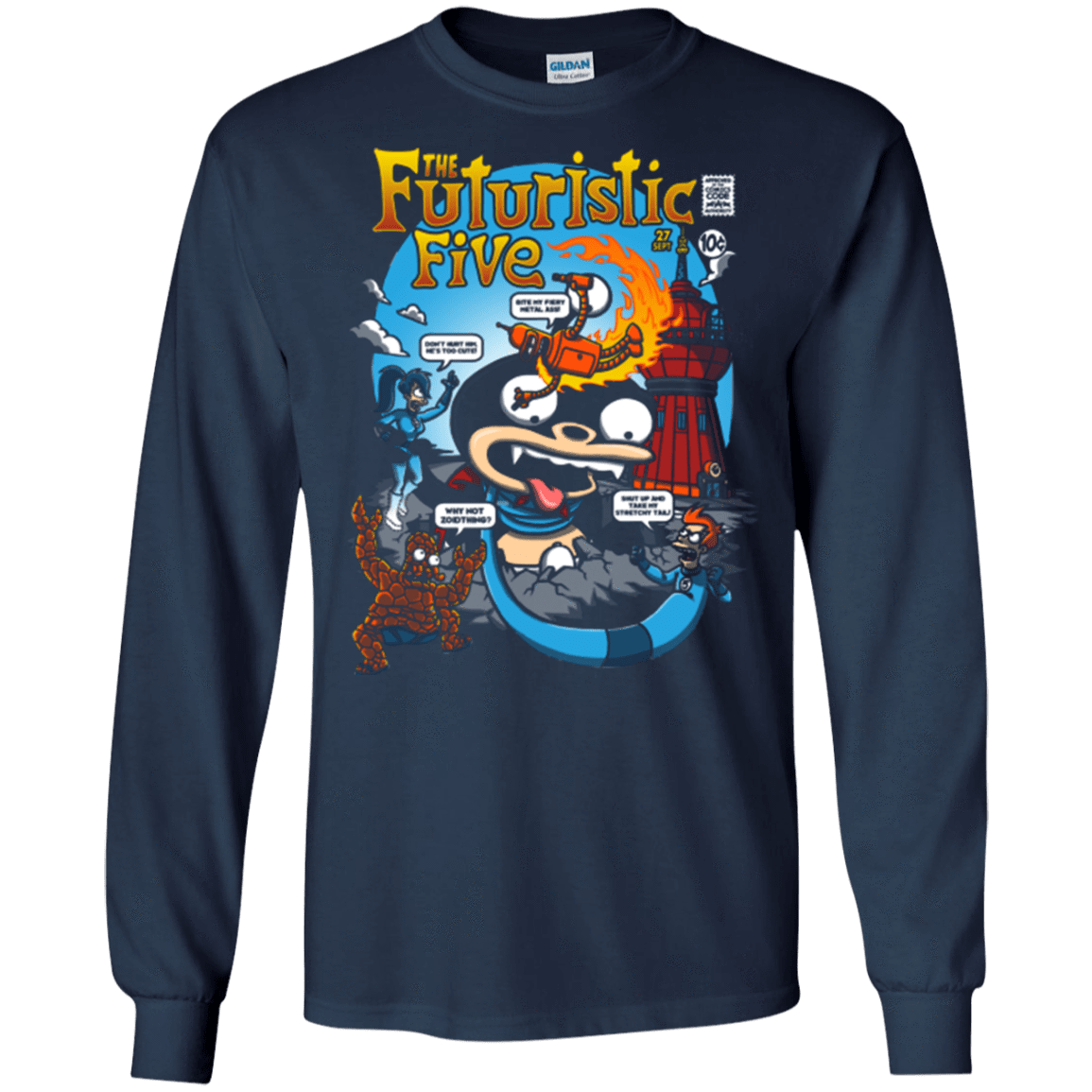 T-Shirts Navy / S Futurama Fantastic 4 Men's Long Sleeve T-Shirt